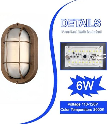 WISBEAM 2 Pack LED Bulkhead Light Bronze, Outdoor LED Wall Light for House, Dimmable, 6W Replace 60W, 450 Lumen 3000K Daylight White 80CRI, Waterproof, ETL Rated - Image 4