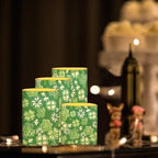 Pack of 4 Shamrocks Flickering Flameless Candles Bulk with Remote Daisy Battery Operated LED Candles with Timer for St Patricks Day Elictric Pillar Lights for Home Decoration - Image 3