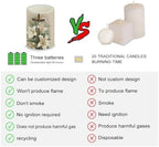 Set of 4 Flameless Candles Bulk Retro Lily Floral Battery Operated Candles with Color Changing Timer Remote Control Cross Printed LED Pillar Lights for Patio Porch Lanterns Home Decor - Image 3