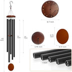 Bursvik 60" Aluminum Wind Chimes for Outside (Black), 5 Heavy Duty Tubes - Image 3