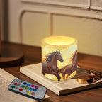 Sunset Horse Outdoor LED Flameless Candles Pack of 4 Waterproof Decorative Fake Pillar Candles with Flickering Flame Battery Powered Lights for Outdoor Patio Terrace Cafe Decor - Image 3