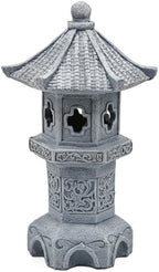 Pagoda Lantern Pagoda Garden Statue, Resin Solar Japanese Lantern, Decorative Zen Garden Landscape for Yard Patio Lawn, Style4 - Image 2