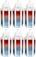 Vela Lanterns Decorative Indoor Candle Holder, Red/White/Blue, M, 6-Pack by VelaCandleLanterns