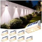 VOLISUN Vinyl Fence Lights 8 Pack, Dusk to Dawn White Solar Lights Outdoor Waterproof with Warm White LED Spot Lens, Solar Light for Fence, Yard, Wall, Backyard, Railing, Deck, and Patio by VOLISUN
