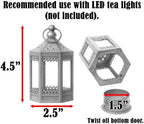 Vela Lanterns Tea Light Candle Holders, Mini Table Centerpieces, Black - Image 7