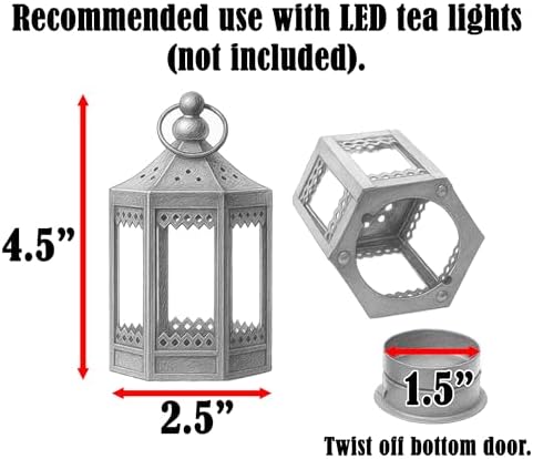 Vela Lanterns Tea Light Candle Holders, Mini Table Centerpieces, Black - Image 7