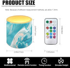 Blue Marble Flickering Flameless Candles with Remote Battery Operated Candles with Color Changing Timer Control 4Pcs LED Pillar Tea Lights for Wedding Banquet Home Decorations - Image 4