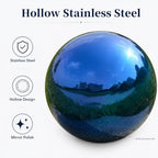 Gazing Ball Garden Mirror Outdoor - 10 Inch Outside Decorative Globe, Blue - Image 6