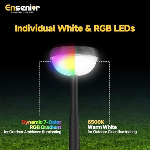 Ensenior Color Changing Solar Lights Outdoor, 8 Pack, Unique Light Pattern - Image 3