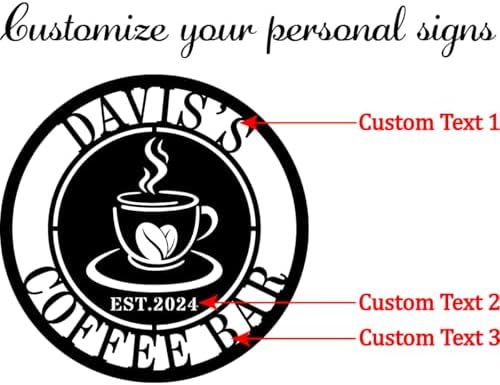 Personalized Coffee Bar Metal Sign, Custom Metal Coffee Sign, Coffee Metal Wall Art, customize coffee decor for coffee bar,coffee bar sign,Personalized Signs for Home,coffee wall decor - Image 4
