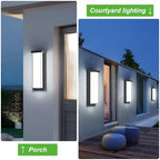 Sytmhoe LED Outdoor Wall Light Fixture,16in Dimmable Modern Porch&Patio Wall Light Fixture,6000K Black Exterior Sconce Light Mounted for House Garage Porch Courtyard(2Packs) - Image 4