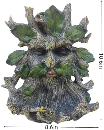 Whimsical Tree Face Garden Decoration ，Tree Faces Decor Outdoor Wallmounted Statue Art with Leaf Features, Outdoor Decor Garden Accessory (Home Decor) - Image 2