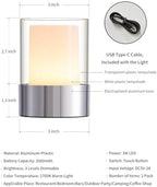 4" Chrome Cordless Table Lamp 2 Pack, Outdoor Rechargeable Lamp - Image 5