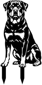 Dog Metal Garden Stake - Weatherproof Dog Silhouette Yard Art, Decorative Outdoor Sign for Lawn & Patio, Heartfelt Gift for Soft Rottweiler Lovers(Sit,10") by VORISCAPE