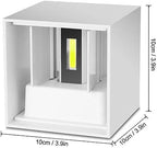 2 PCS 12W Outdoor Sconces Wall Lights LED Exterior/Interior Up and Down Lights IP65 Waterproof Modern Outdoor Lighting Fixtures Square Aluminum Exterior Wall Mount Light White 3000K Warm Lights - Image 5
