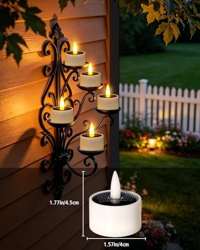 12 Pcs Solar Tea Lights Outdoor Waterproof LED Little Solar Votive Candles - Image 2