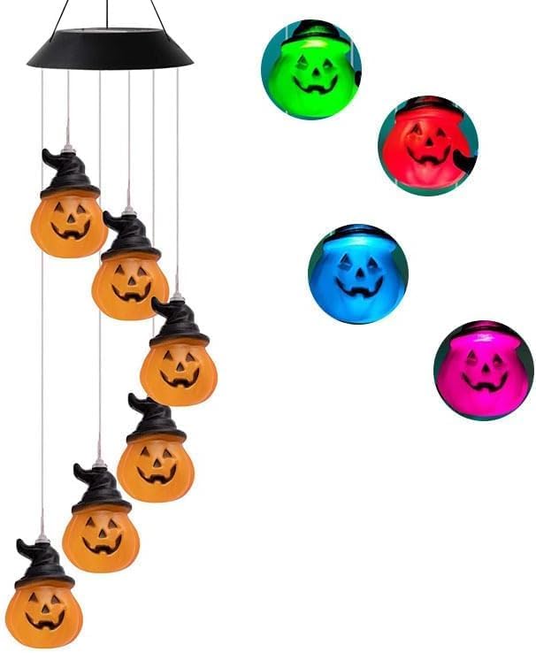 Hummingbird Solar Wind Chimes for Outside - Color Changing LED Outdoor Solar Lights Waterproof Windchimes, Home Garden Patio Yard Porch Decoration (Pumpkin) - Image 6