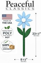 Peaceful Classics Poly Flower Garden Stake, Amish Made, Outdoor Decor, Sky - Image 3