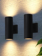 LEONLITE 2-Pack 12" Outdoor Cylinder Wall Light, Up and Down, E26 Base by LEONLITE