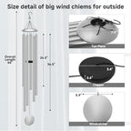66" Extra Large Wind Chimes for Outside, 6 Thick and Bold Aluminum Tubes - Image 2
