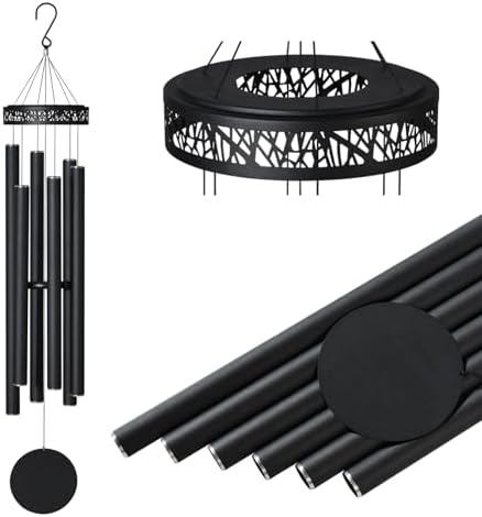 Suntimber Extra Large Wind Chimes for Outside Deep Tone,(Black,60") - Image 2
