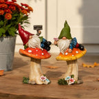 TERESA'S COLLECTIONS Set of 2 Cute Fall Decoration Garden Gnome on Mushroom - Image 5
