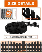 Garden Edging 33FT x 4.1~4.9IN Tall, Landscape Edging Borders with 60pcs Plastic Stakes,Arched Design Black Flexible Lawn Edging Border, No Digging Edge Fence DIY for Tree Flowerbeds Grass Yard - Image 2