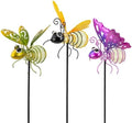 Garden Decor for Outside,3 Pcs Luminous Insect Garden Decorative Stakes,Glow in The Dark Bee Lights Metal Yard Art,Waterproof Outdoor Spring Lawn Patio Pathway Decoration for Mom,Women,Grandma by SATHGA