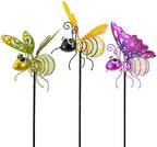Garden Decor for Outside,3 Pcs Luminous Insect Garden Decorative Stakes,Glow in The Dark Bee Lights Metal Yard Art,Waterproof Outdoor Spring Lawn Patio Pathway Decoration for Mom,Women,Grandma by SATHGA
