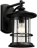MICSIU 12.5" Modern Farmhouse Textured Black Outdoor Wall Light Fixture by MICSIU
