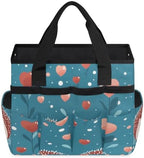 Cute Hedgehog Garden Tool Bag Organizer Heavy Duty Heart Gardening Tote Bag with 10 Pockets for Women Men Gardening Gifts - Image 2