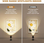 Vitnucrol Rechargeable Spot Lights Indoor with Remote, 5500mAh Battery Operated Spotlight Wireless LED Uplighting with Timer＆Dimmable, 3CCT, Accent Lighting for Plant/Picture/Artwork (2Pack-Black) - Image 6