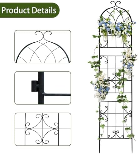 unho Metal 86.6 * 18.7" Garden Trellis 3-Packs for Climbing Plants - Image 5