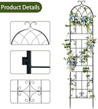 unho Metal 86.6 * 18.7" Garden Trellis 3-Packs for Climbing Plants - Image 5