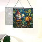 Gnome Mail Delivery Stained Glass Suncatcher – Square Hanging Window Panel for Home or Greenhouse – Whimsical Glass Art Gift for Garden Lovers, Christmas, Halloween, Father Days HyLaaA - Image 4