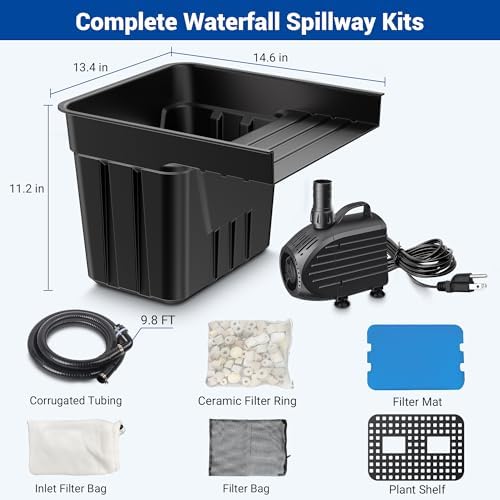 NFESOLAR Pond Waterfall Spillway Kit for Ponds Streams up to 3,000 Gallons - Image 5