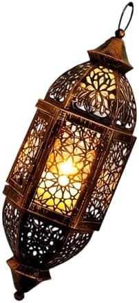 Moroccans Hollow Out Holders Antique Decorative Hanging Lamp for Wedding Parties Eid Ramadans Event Stand by Unknown