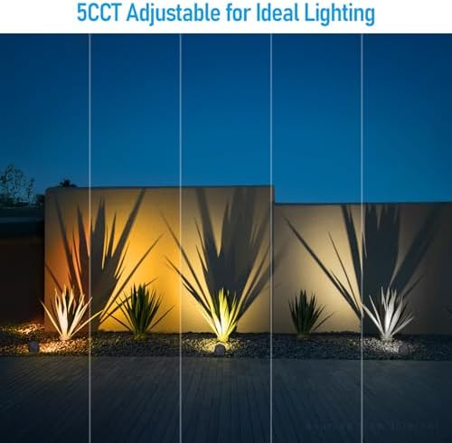 LEONLITE 2-Pack 5CCT LED Rock Lights Outdoor, Round, Dark Gray - Image 2