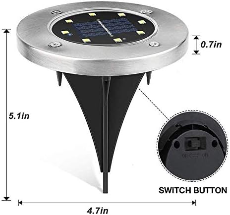 ZGWJ Solar Ground Lights Outdoor, 8 LED Waterproof Warm White,16 Pack - Image 2