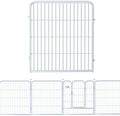 Decorative White Garden Fence 24 Pack for Pets Dogs 32in (H) x 55ft (L),Metal Wire Fencing Border Animal Barrier,Flower Bed Border for Landscape Patio Yard Outdoor, White by ZXMOTO