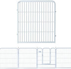 Decorative White Garden Fence 24 Pack for Pets Dogs 32in (H) x 55ft (L),Metal Wire Fencing Border Animal Barrier,Flower Bed Border for Landscape Patio Yard Outdoor, White by ZXMOTO