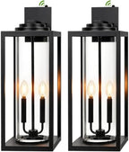 Extra Large 24 Inch Outdoor Wall Lights, Dusk to Dawn Sensor, Black, 2-Pack by FILIYANO