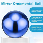 M METERXITY 1-Pack Garden Gazing Globes Ball 10 Inch 201 Stainless Steel Hollow Mirror Reflective Floating Ball for Garden/Pond/Home/Yard Outdoor Decoration [Ruby Blue] - Image 2