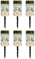 Poceacles Solar Lights Outdoor Grave Candle for Cemetery Decoration Solar Outdoor Lights for Garden Lawn Backyard Pathway Decor, Sea Turtle Starfish Beach, 6 Pcs by Poceacles