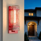 Outdoor Wall Sconce, Waterproof Exterior Light Fixture with Glass Shade & E26 Socket, Porch Wall Mount Lighting,for Garage, Front Door, Patio (Gooseneck Red, 1Pack-13.4 inches) by YAOWSZM