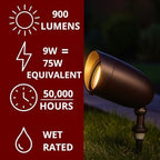 Nuvo 62/1205, LED Landscape Spotlight, Outdoor Flood Light, Bronze, 3000K - Image 2