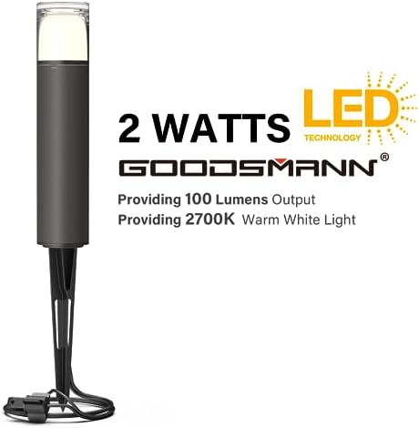 GOODSMANN 8PK Outdoor Low Voltage Bollard Lights 2W 2700K Warm White LED Landscape Pathway Light Kits Bronze Color - Image 2