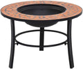 Mosaic Fire Pit - 26.8 in Ceramic Bowl for Patio & Garden by Unknown