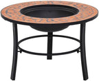 Mosaic Fire Pit - 26.8 in Ceramic Bowl for Patio & Garden by Unknown