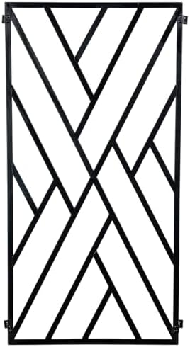 MyGift 47 x 24 Modern Wall Mounted Trellis, Matte Black Metal Geometric Design Mount Large Garden Trellis for Climbing Plants and Crawling Vines with Adjustable Support Rack by MyGiftHome